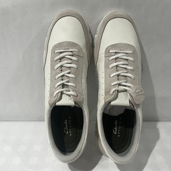 Clark’s Men’s Shoes Nature X One White Leather Size 14 White And Tan Comfortable - Picture 5 of 11